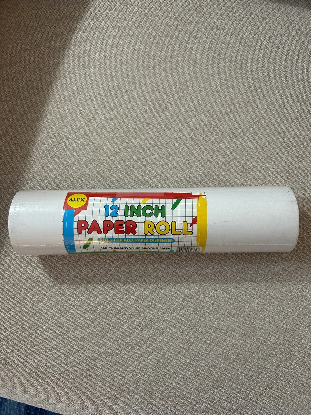 Back to school 12-Inch White Paper Roll for Craft and Party Use